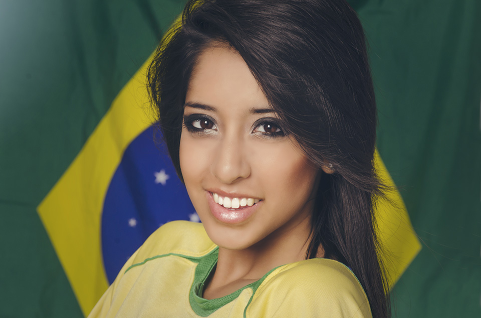 Brazilian Girl with Flag